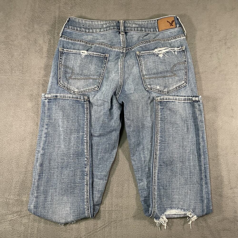 American Eagle Jeans Blue Women’s Size 2 Cotton Tomgirl Distressed Casual - Picture 10 of 13